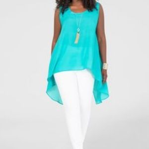 Blue/green shirt with tail